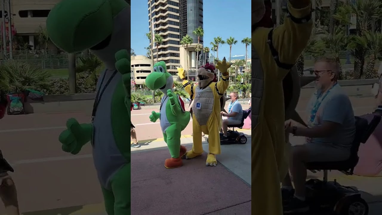 Yoshi and Bowser at San Diego Comic-Con 2024