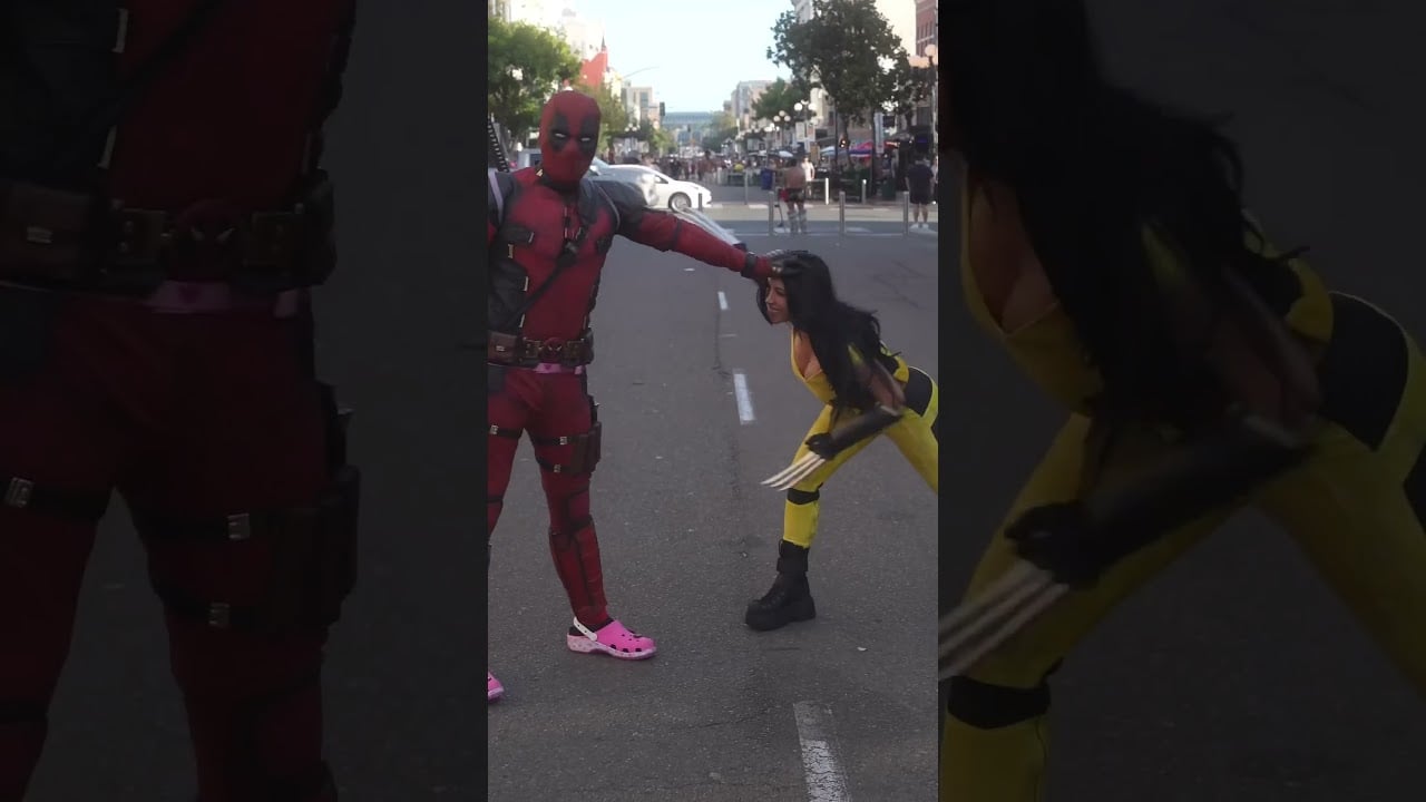 #deadpool #wolverine Deadpool Meets height accurate Wolverine at San Diego Comic-Con