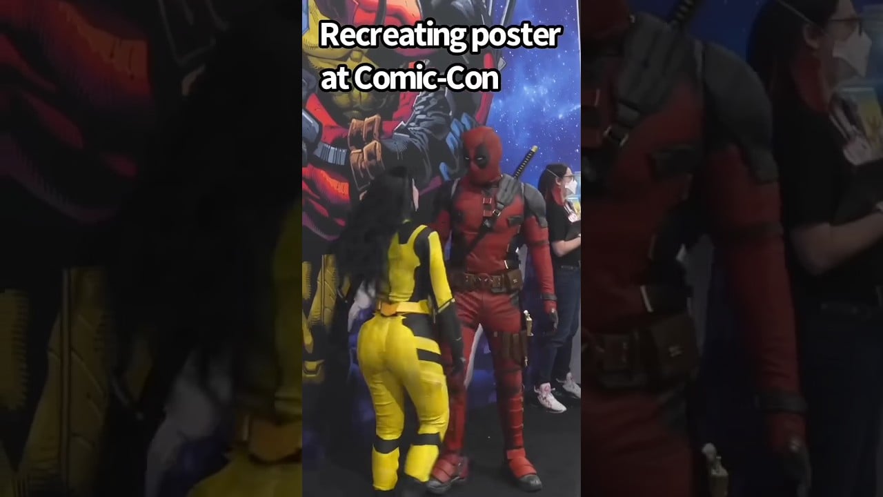 Wolverine and female Wolverine at San Diego comic con Marvel booth #wolverine #deadpool #shorts