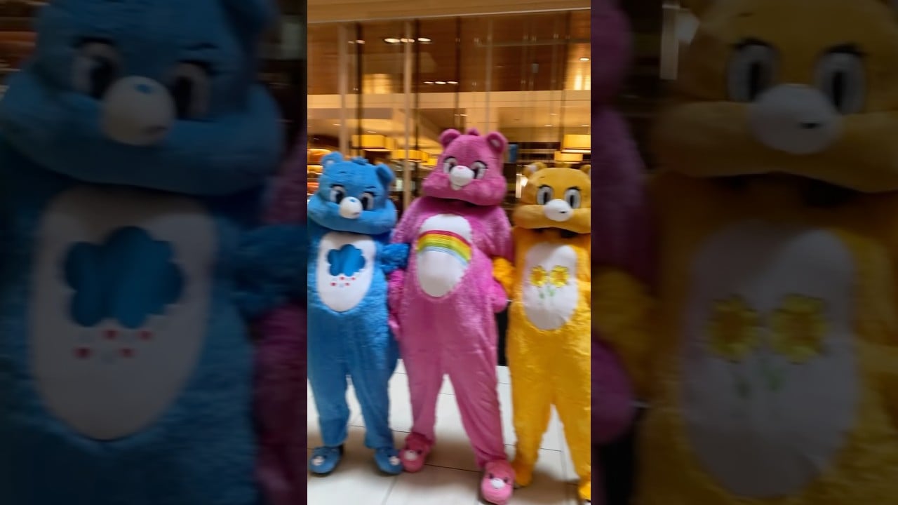 Care bears come to play with us at Dragon Con 2024! #care #carebears #cosplay #cute #play #shorts