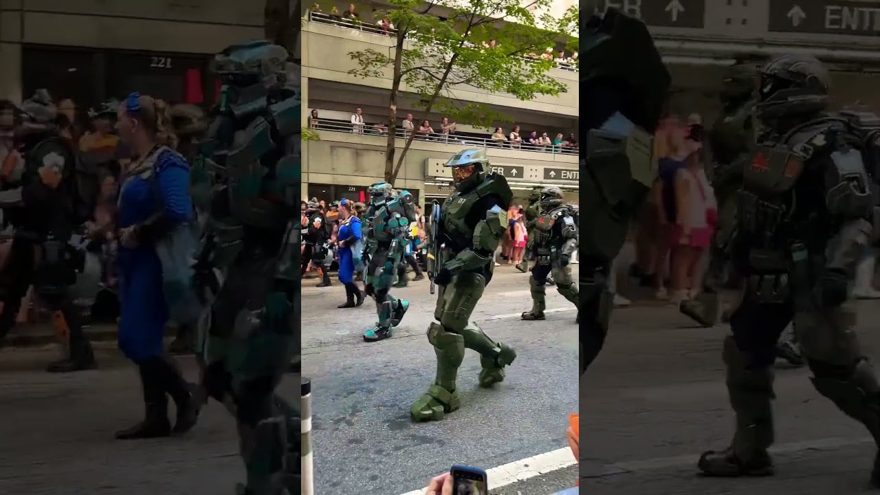 The Halo 405th Infantry Division Costuming Group at the DragonCon 2024 Parade