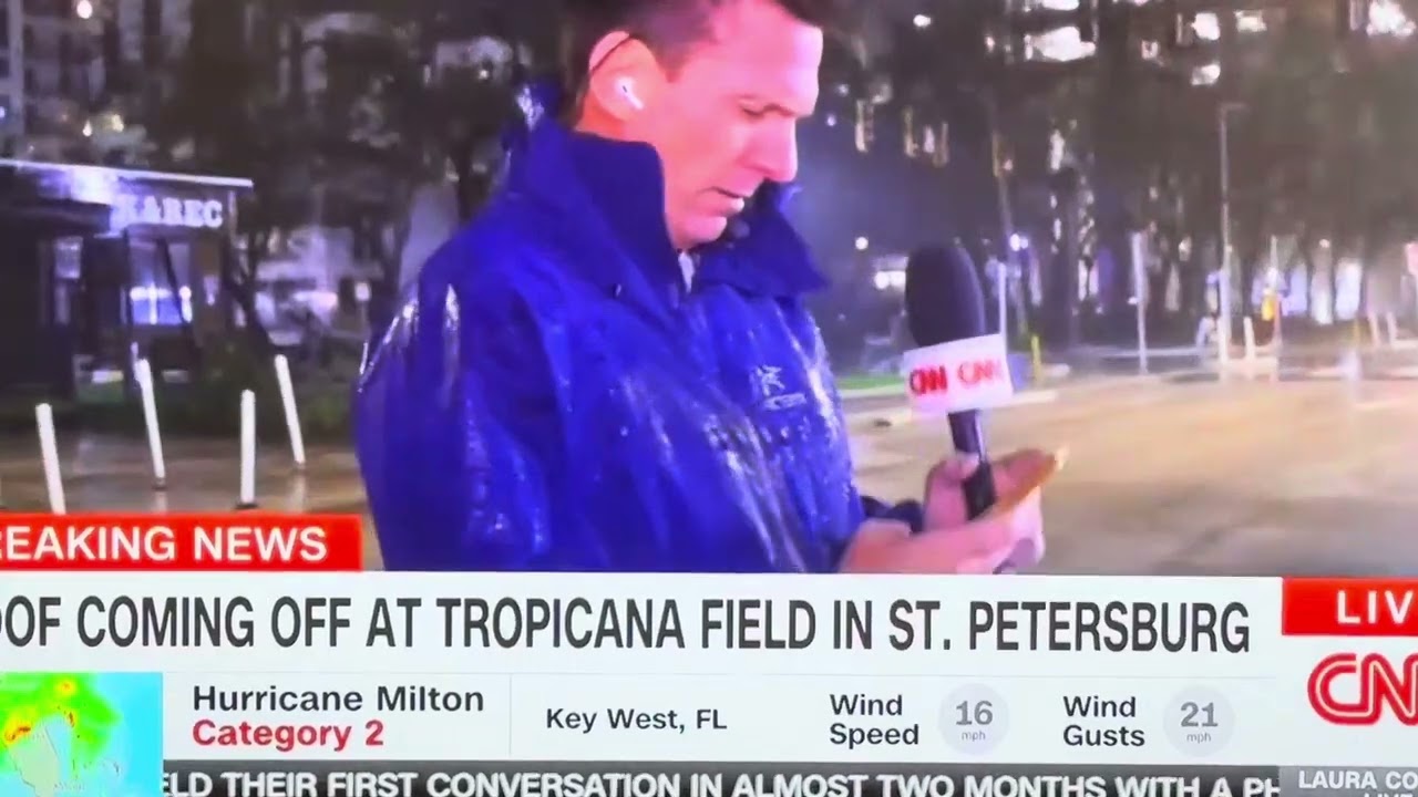 Tropicana Field Roof Ripped Off Ballpark of Tampa Bay Devil Rays MLB Team Suffers Hurricane Milton