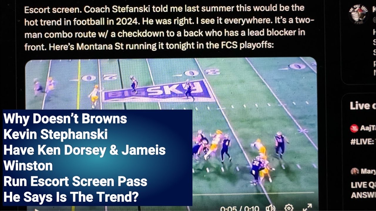 Why Doesn’t Browns Kevin Stephanski Have Ken Dorsey & Jameis Winston Run Escort Screen Pass He Likes