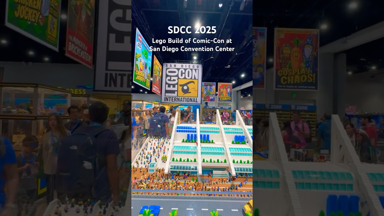 A Lego Build of the San Diego Convention Center during Comic-Con. Lego booth SDCC2025