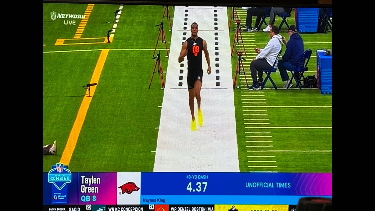 Taylor Green 2nd Fastest QB In NFL Combine History At 2026 NFL Combine With 4.37 40-Yd Dash