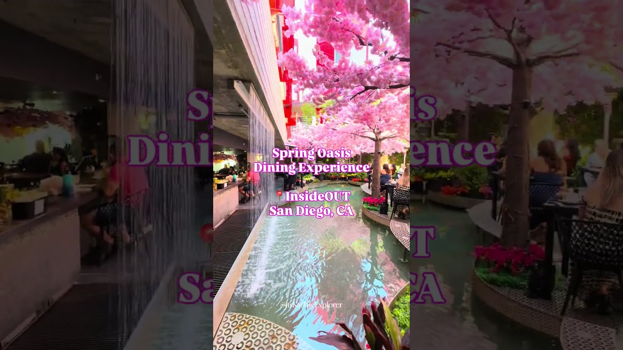 InsideOUT: Prettiest Restaurant in San Diego 🌸 worth a visit!  The best part: Cherry Blossoms!