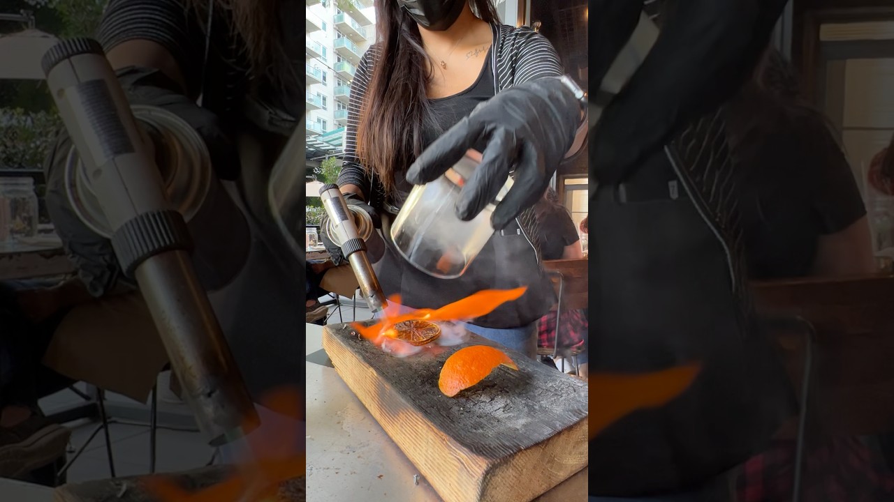 Smoky Old Fashioned at the former Kings & Queens Cantina #sandiego #littleitaly #cocktail #asmr