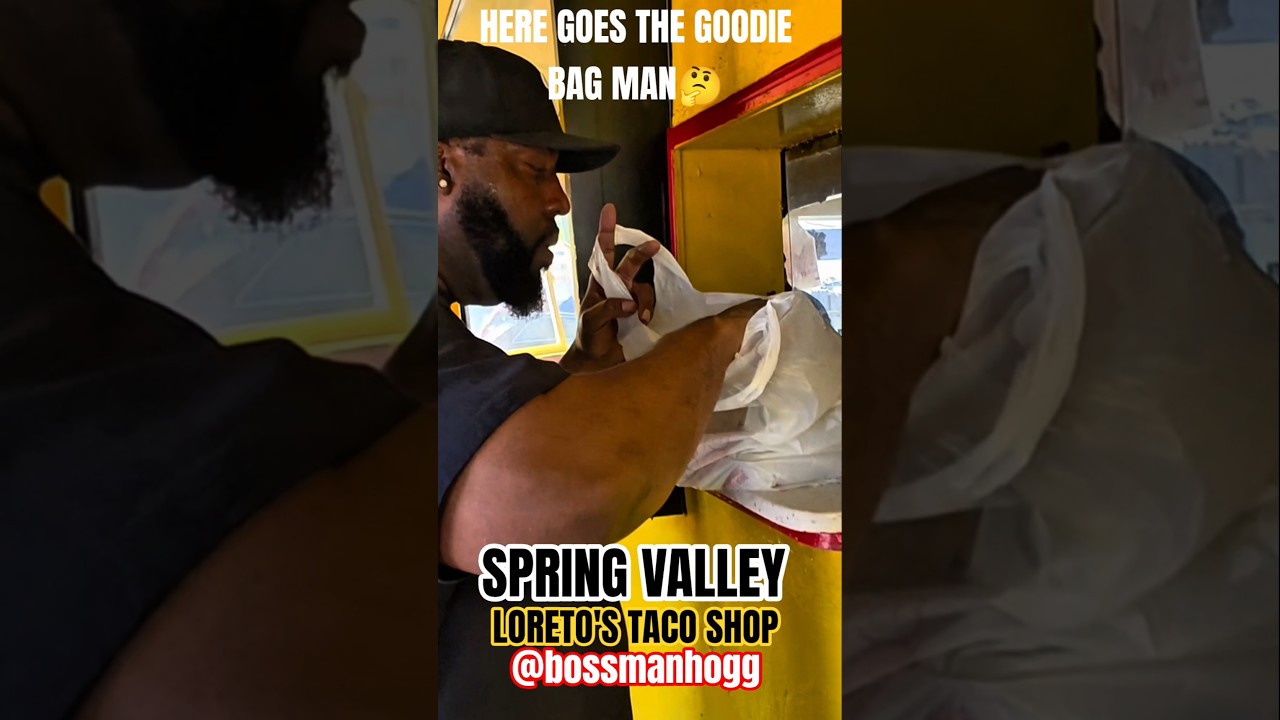 San Diego Taco Shops-Here Goes The Goodie Bag Man