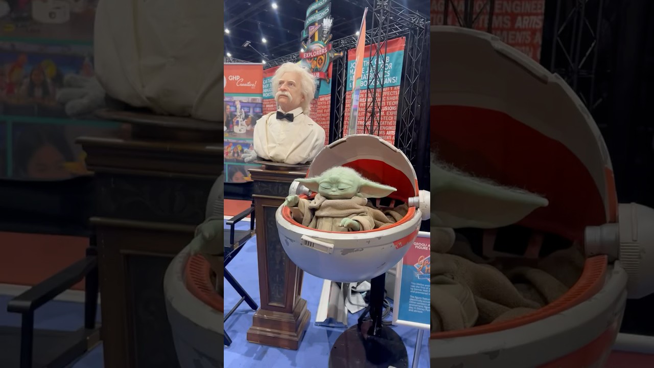 Animatronic Baby Grogu featured at San Diego Comic Con #starwars #SDCC #movie #baby #funny