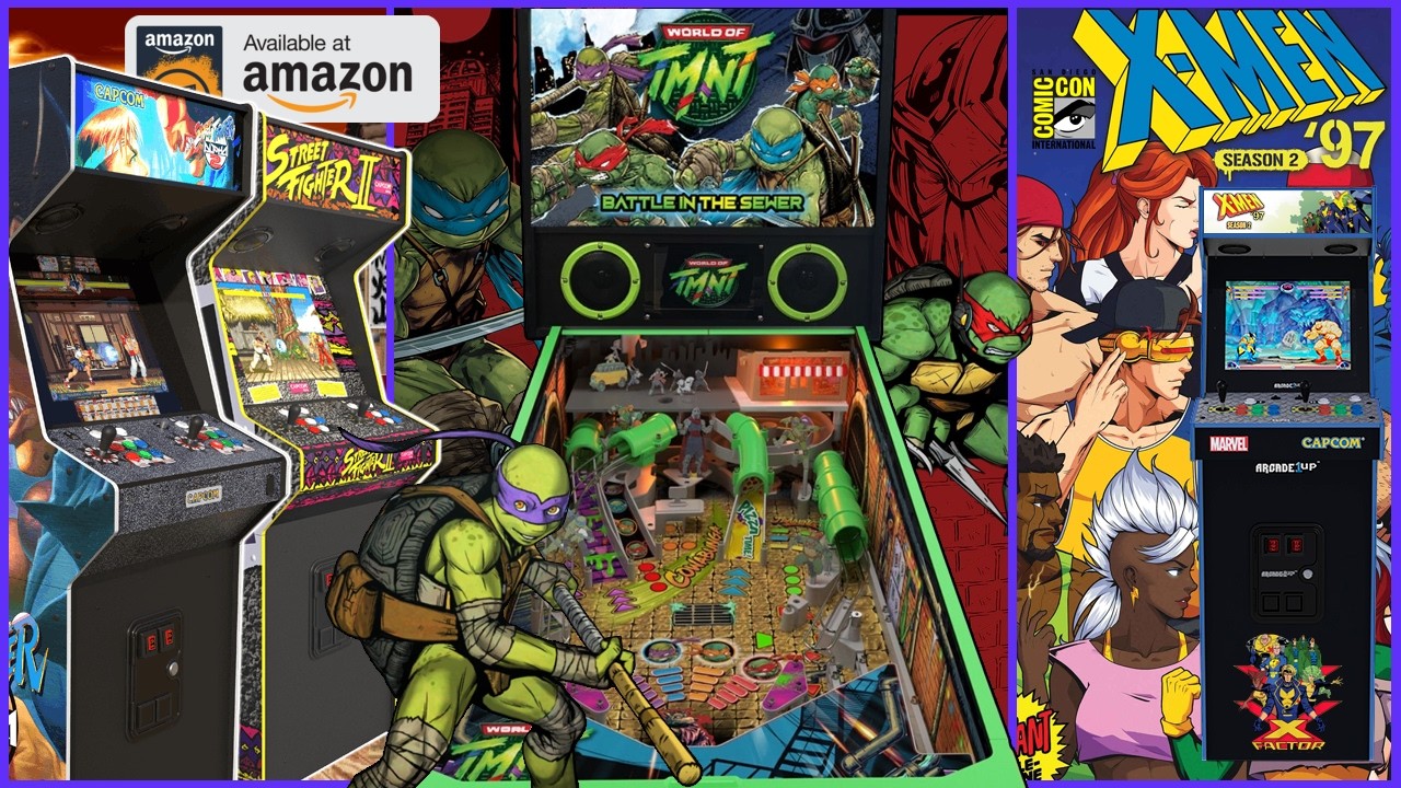 Arcade1up SDCC Predictions: X-Men ’97 x MvC Incoming? + TMNT Pinball is HERE! & SF XT now on Amazon!