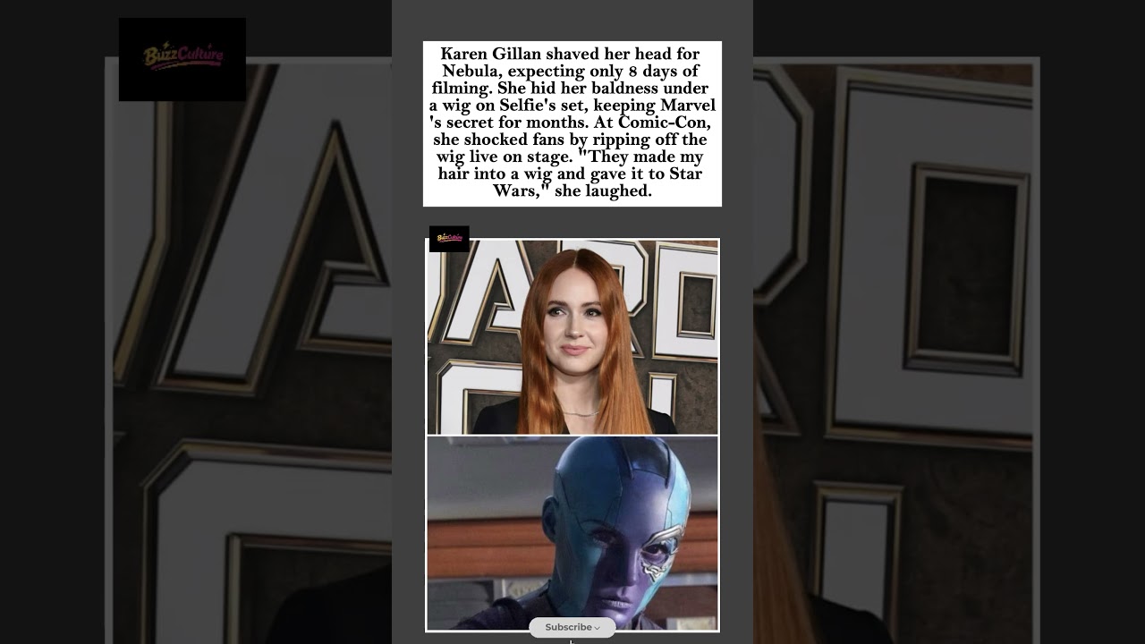 Karen Gillan Hid Shaved Head for Nebula, Shocked Comic-Con With Wig Reveal. Karen Gillan Hid Shaved Head for Nebula, Shocked Comic-Con With Wig Reveal.