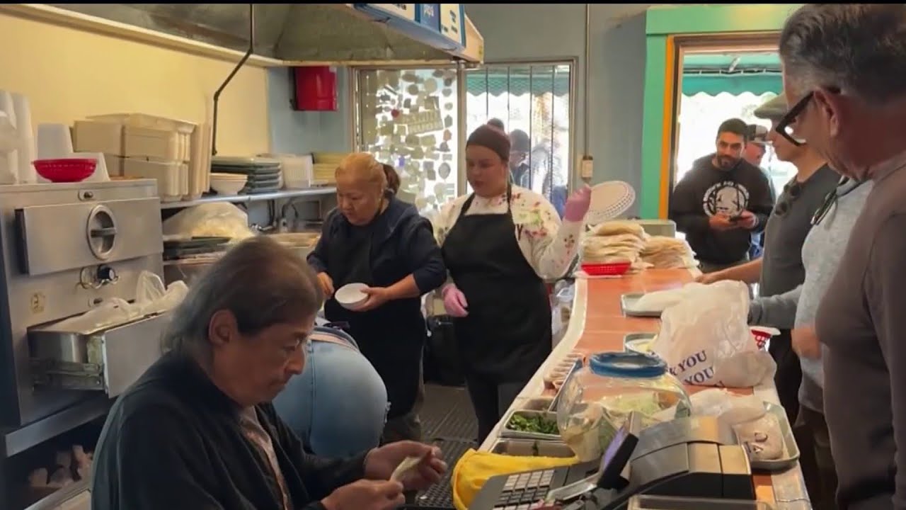 Long lines for Las Cuatro Milpas reopening at new location | NBC 7 San Diego