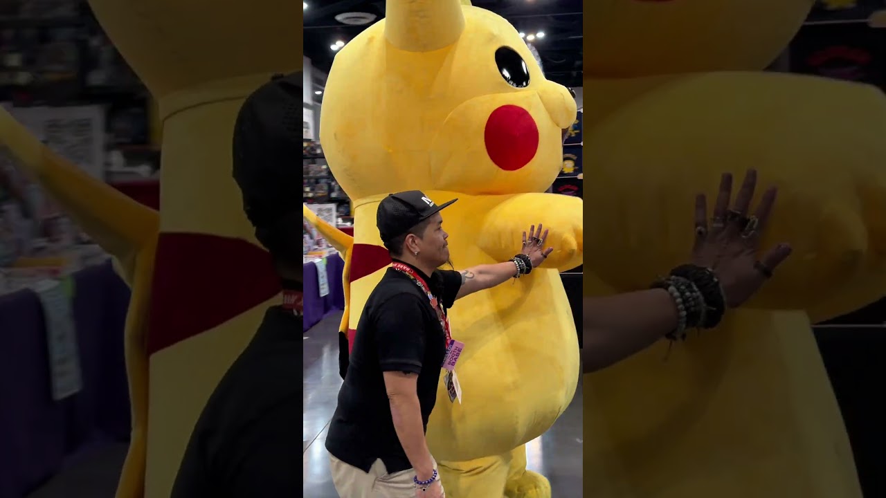 Pikachu Trying to navigate the Comic Con floor like… 💀#shorts #pikachu #pokemon