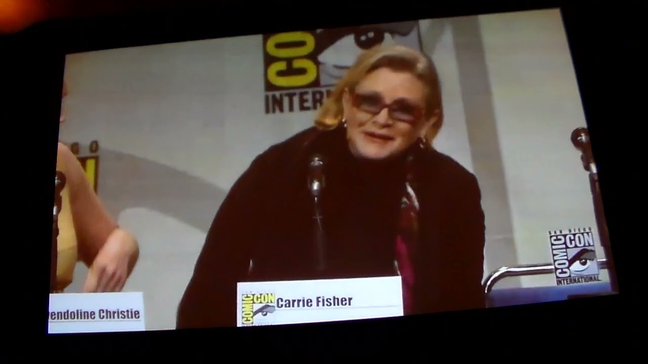 SDCC 2015: Star Wars The Force Awakens Hall H Panel | Carrie Fisher (Princess Leia) Entrance SDCC 2015: Star Wars The Force Awakens Hall H Panel | Carrie Fisher (Princess Leia) Entrance