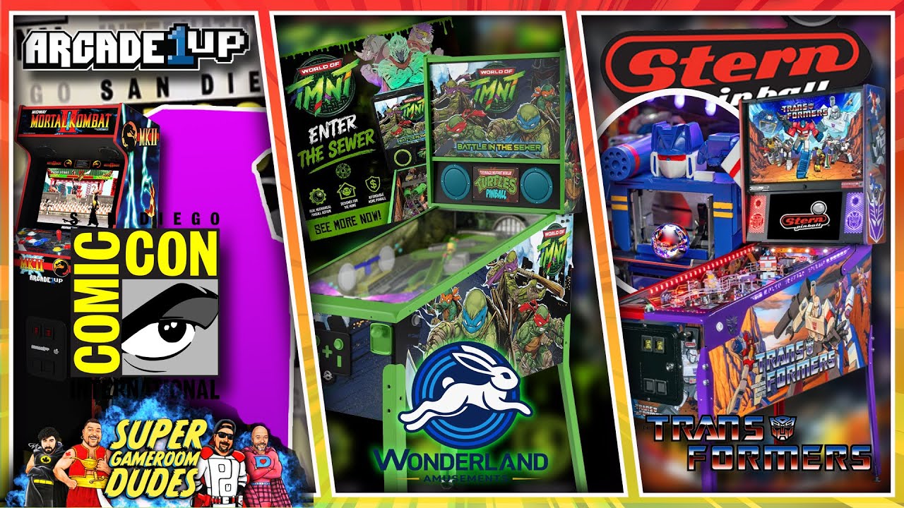 TMNT Wonderland Pinball, Arcade1Up Reveals At Comic Con & Transformers Stern Pinball!